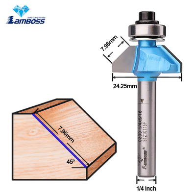 Houtbewerking Router Bit Lamboss 45 graden Chamfer Bit met lager voor houtfreesmachine