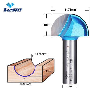 Lamboss Cove Box Bit Ronde bodem freesmachine voor houtbewerking Router Bit