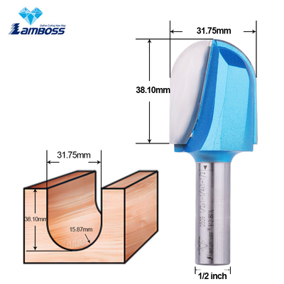 Lamboss Dovetail Router Bit Houtbewerking Lang mes Ronde neus Ronde houtsnijwerk